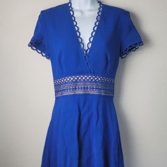 NWT- NK32 NAEEM KHAN Cobalt Blue Dress - Picture 1 of 15